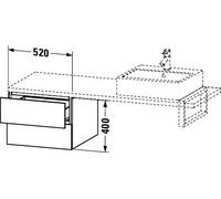 Vanity Unit For Countertop Basin Duravit L-Cube 2 drawers 520mm Walnut Dark Matt LC583702121