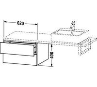 Vanity Unit For Countertop Basin Duravit L-Cube 2 drawers 620mm Linen Matt LC583807575