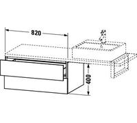 Vanity Unit For Countertop Basin Duravit L-Cube 2 drawers 820mm Graphite Super Mat LC583908080