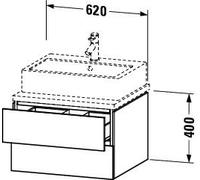 Vanity Unit For Countertop Basin Duravit L-Cube 620mm Walnut Dark Matt LC581502121