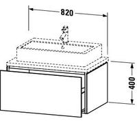 Vanity Unit For Countertop Basin Duravit L-Cube 820mm Walnut Dark Matt LC581202121