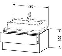 Vanity Unit For Countertop Basin Duravit L-Cube 820mm Walnut Dark Matt LC581702121
