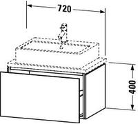 Vanity Unit For Countertop Basin Duravit L-Cube Compact, 1 drawer 720mm Concrete Grey Matt LC580100707