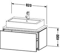 Vanity Unit For Countertop Basin Duravit L-Cube Compact, 1 drawer 820mm Concrete Grey Matt LC580200707