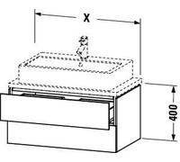 Vanity Unit For Countertop Basin Duravit L-Cube Compact, 2 drawers, without countertop 620mm Linen Matt LC580507575