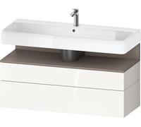 Vanity Unit For Countertop Basin Duravit Qatego hanging, 2 drawers 1190mm Basalte Matt/White high gloss QA4396043220000