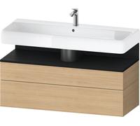 Vanity Unit For Countertop Basin Duravit Qatego hanging, 2 drawers 1190mm Black Oak Matt/Natural Oak Matt QA4396016300000