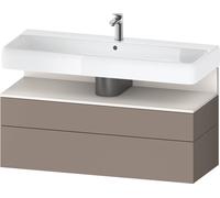 Vanity Unit For Countertop Basin Duravit Qatego hanging, 2 drawers 1190mm Super Mat White/Basalt Matt QA4396084430000