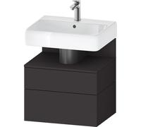 Vanity Unit For Countertop Basin Duravit Qatego hanging, 2 drawers 590mm Graphite Super Mat QA4393080800000