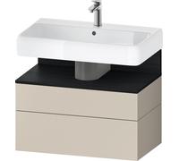 Vanity Unit For Countertop Basin Duravit Qatego hanging, 2 drawers 790mm Black Oak Matt/Taupe Super Matt QA4394016830000