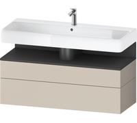 Vanity Unit For Countertop Basin Duravit Qatego hanging, 2 drawers Light 1190mm Graphite Matt/Taupe Super Matt QA4396049830010