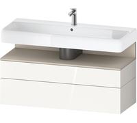 Vanity Unit For Countertop Basin Duravit Qatego hanging, 2 drawers Light 1190mm Taupe Super Matt/White high gloss QA4396083220010