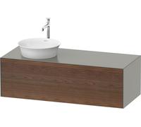 Vanity Unit For Countertop Basin Duravit White Tulip 1 drawer, basin left 1300x408mm American walnut massive/Stone Grey satin Matt WT4977L7792