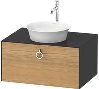 Vanity Unit For Countertop Basin Duravit White Tulip 1 drawer, handle 800x408mm Naturel Oak solid/Graphite Hogh Gloss WT49800H5H1