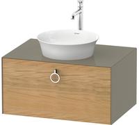 Vanity Unit For Countertop Basin Duravit White Tulip 1 drawer, handle 800x408mm Naturel Oak solid/Stone grey High Gloss WT49800H5H2