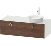 Vanity Unit For Countertop Basin Duravit White Tulip 1 illuminated drawer, 2 handles, right washbasin 1300x408mm American walnut massive/White silk matt WT4982R77360010