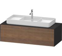 Vanity Unit For Countertop Basin Duravit White Tulip 1 illuminated drawer, central washbasin 1300x408mm American walnut massive/Graphite Satin Mat WT4977M77580010