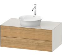 Vanity Unit For Countertop Basin Duravit White Tulip 2 drawers 1000x408mm Naturel Oak solid/Nordic White Silk Matt WT49860H539