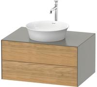 Vanity Unit For Countertop Basin Duravit White Tulip 2 drawers 800x408mm Naturel Oak solid/Stone Grey satin Matt WT49850H592