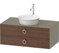 Vanity Unit For Countertop Basin Duravit White Tulip 2 drawers, handles 1000x408mm American walnut massive/Stone grey High Gloss WT4991077H2