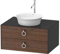 Vanity Unit For Countertop Basin Duravit White Tulip 2 drawers, handles 800x408mm American walnut massive/Graphite Satin Mat WT499007758