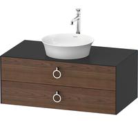Vanity Unit For Countertop Basin Duravit White Tulip 2 illuminated drawers, handles 1000x408mm American walnut massive/Graphite Satin Mat WT4991077580010
