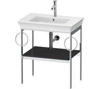 Vanity Unit For Countertop Basin Duravit White Tulip Metal console, shelf, 2 towel rails 684x760mm Graphite Hogh Gloss WT4546BH1H1