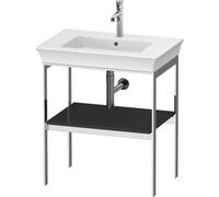 Vanity Unit For Countertop Basin Duravit White Tulip Metal console, Shelf 684x760mm Graphite Hogh Gloss WT45400H1H1