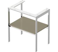 Vanity Unit For Countertop Basin Duravit White Tulip Metal console, Shelf 684x760mm Stone grey High Gloss WT45400H2H2