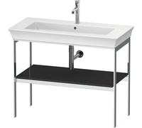 Vanity Unit For Countertop Basin Duravit White Tulip Metal console, Shelf 984x760mm Graphite Hogh Gloss WT45410H1H1