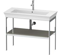 Vanity Unit For Countertop Basin Duravit White Tulip Metal console, Shelf 984x760mm Stone Grey satin Matt WT454109292