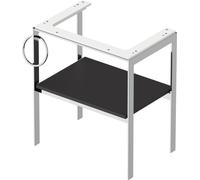 Vanity Unit For Countertop Basin Duravit White Tulip Metal console, Shelf and Towel rail left 684x760mm Graphite Satin Mat WT4543L5858