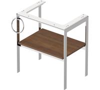 Vanity Unit For Countertop Basin Duravit White Tulip Metal console, Shelf and Towel rail left 684x760mm American walnut massive WT4543L7777