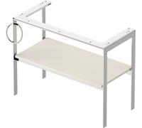 Vanity Unit For Countertop Basin Duravit White Tulip Metal console, Shelf and Towel rail left 984x760mm Nordic White Silk Matt WT4544L3939