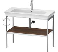 Vanity Unit For Countertop Basin Duravit White Tulip Metal console, Shelf and Towel rail left 984x760mm American walnut massive WT4544L7777