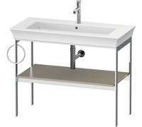 Vanity Unit For Countertop Basin Duravit White Tulip Metal console, Shelf and Towel rail left 984x760mm Taupe Silk Matt WT4544L6060