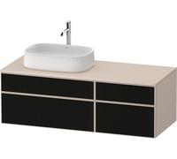 Vanity Unit For Countertop Basin Duravit Zencha left, 4 drawers 1300x442x550mm Black Line Structure/Taupe Super Matt ZE4826063830000