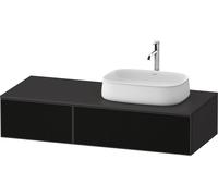 Vanity Unit For Countertop Basin Duravit Zencha right, 2 drawers 1300x281x550mm Black Line Structure/Graphite Super Mat ZE4817063800000