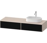 Vanity Unit For Countertop Basin Duravit Zencha right, 2 drawers 1600x281x550mm Black Line Structure/Taupe Super Matt ZE4814R63830000