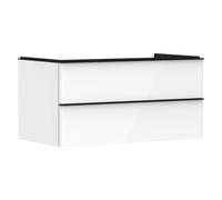 Vanity Unit For Countertop Basin Hansgrohe Xelu Q 2 drawers 980x550x485mm Glossy White/Black Mat
