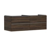 Vanity Unit For Countertop Basin Hansgrohe Xelu Q 4 drawers 1360x550x485mm Walnut Dark/Chrome