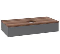 Vanity Unit For Countertop Basin Villeroy and Boch Antao 1 drawer 1000x190x500mm Anthracite Matt Laquered/Warm Walnut