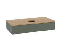 Vanity Unit For Countertop Basin Villeroy and Boch Antao 1 drawer 1000x190x500mm Leaf Green Matt Lacquer/Honey Oak