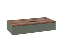 Vanity Unit For Countertop Basin Villeroy and Boch Antao 1 drawer 1000x190x500mm Leaf Green Matt Lacquer/Warm Walnut