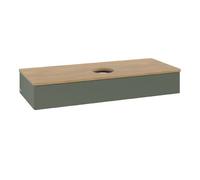 Vanity Unit For Countertop Basin Villeroy and Boch Antao 1 drawer 1200x190x500mm Leaf Green Matt Lacquer/Honey Oak