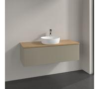Vanity Unit For Countertop Basin Villeroy and Boch Antao 1 hole 1 drawer 1200x360x500mm Stone Grey Matt Lacquer/Honey Oak