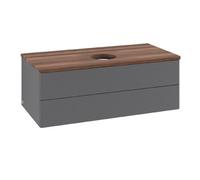 Vanity Unit For Countertop Basin Villeroy and Boch Antao 2 drawers 1000x360x500mm Anthracite Matt Laquered/Warm Walnut