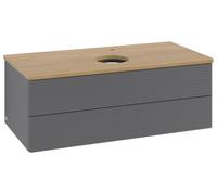 Vanity Unit For Countertop Basin Villeroy and Boch Antao 2 drawers 1000x360x500mm Anthracite Matt Laquered/Honey Oak