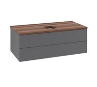 Vanity Unit For Countertop Basin Villeroy and Boch Antao 2 drawers 1000x360x500mm Anthracite Matt Laquered/Warm Walnut