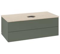 Vanity Unit For Countertop Basin Villeroy and Boch Antao 2 drawers 1000x360x500mm Leaf Green Matt Lacquer/Boticcino